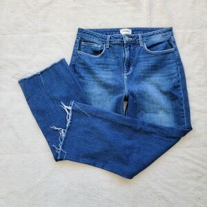 L'AGENCE Wanda High Rise Wide Leg Raw Hem Crop Jeans
